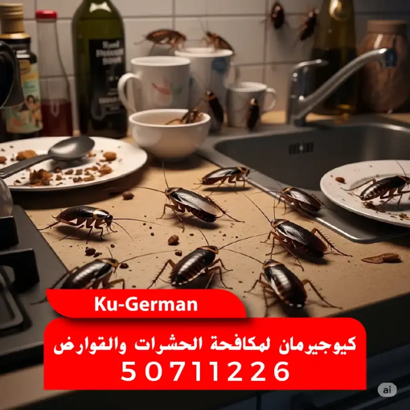 سرب من حشرات الصراصير تغزو المطبخ - أفضل مكافحة صراصير في الكويت من كيوجيرمان 50711226